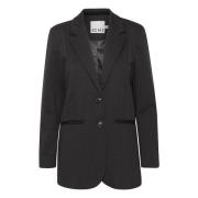 Stilig Oversize Blazer med V-Hals og Knapper