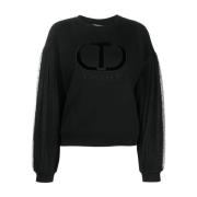 Crew-Neck Sweatshirt med Plumetis Ermer