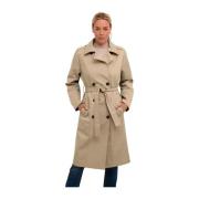 Beige Cream Crnovinna Trench Coat Jakker Dame