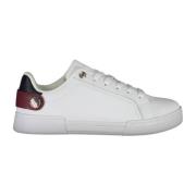 Hvit Polyester Sneaker med Kontrastdetaljer