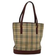 Pre-owned Beige lerret burberry tote