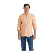 Oransje Morris Stockholm Douglas Linen Shirt Classic