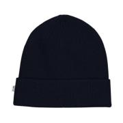 Marine Merino Ribbestrikket Beanie