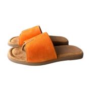 Oransje Lær Sandal Sko