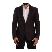 Lilla Jacquard Enkeltspent Blazer