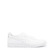 Hvite Lave Skinn Sneakers