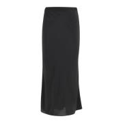 Elegant Crepe de Chine Midi Skjørt