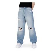 Blå Slitte Jeans