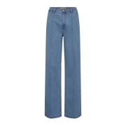 Lys Blå Denim Wide Leg Jeans