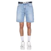 Logo Bermuda Denim Shorts Stilige Menn