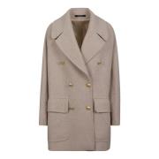 Beige Dobbeltspent Peacoat