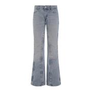 Vintage Rosa Bomull Flared Leg Jeans