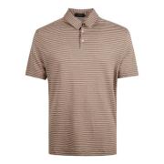 Beige Stripet Poloskjorte