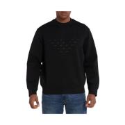 Sorte Sweaters med Crewneck og Lange Ermer