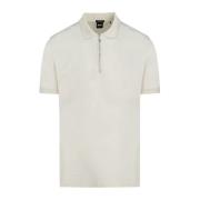 Zip Polo Shirt Hvit Melk