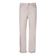 Beige Bomull Slim Fit Bukser