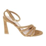 Strappy Suede Sandal med Ankelstropp