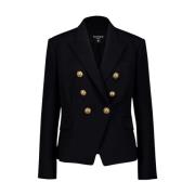 Sort Ull Blazer Gullknapper