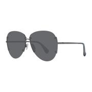 Gunmetal Aviator Solbriller med Speilgrå Linser