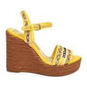 Multifarget Lerret Skinn Kile Sandal