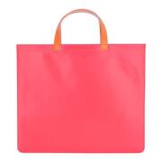 Rosa Gul Super Fluo Lær Tote Bag