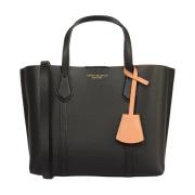 Svart Triple-Compartment Tote Bag