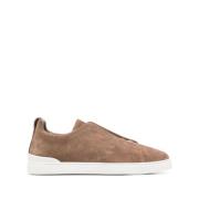 Brun Semsket Slip-On Sneakers