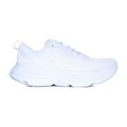 Hvite Stoff Chunky Sole Sneakers