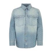 Brodert Denim Skjorte