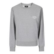 Grå Boxy Fit Sweatshirt med Brodert Logo