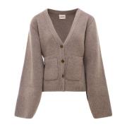 Beige Kasjmir V-Hals Cardigan Aw23