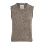 Myk Strikket Vest Mink Melange