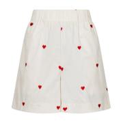 Hjerte Broderte Shorts Knickers Krem