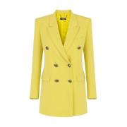 Gul Dobbeltspent Crêpe Blazer