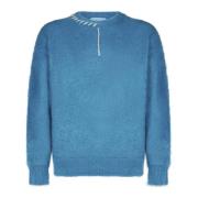 Blå Crew Neck Mohair Sweater