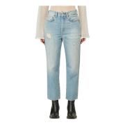 Lyseblå Mece Thigh Patch Jeans