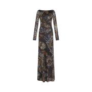 Blomster Paisley Print Sheath Kjole