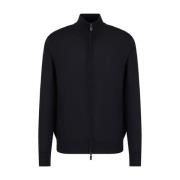 Svart Zip-Through Dolcevita Sweater