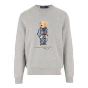 Bomullsblanding Crew Neck Sweatshirt Polo Bear Print