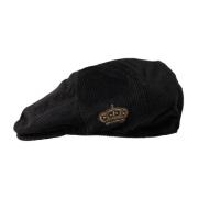 Svart Bomull Newsboy Cap