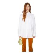 Hvit Button-Up Skjorte - Klassisk Oversized Stil