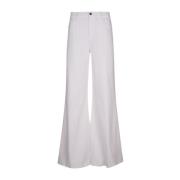 Hvite Wide Leg Palazzo Jeans