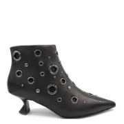 Studded Lær Ankelstøvler