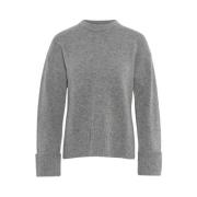 Grå Merino Sweater Melange Jakke