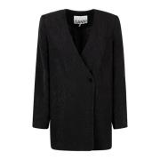 Stretch Crepe Boxy Blazer