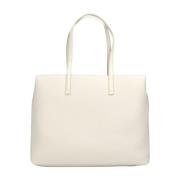 Hvit Nubuck Shopping Bag