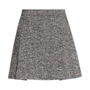 Herringbone A-Line Flared Skirt