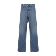 Mid Blue Denim Cargo Pants