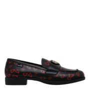 Svart Logo Applique Loafers