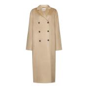 Oversized Double-Breasted Biscuit Wool Coat